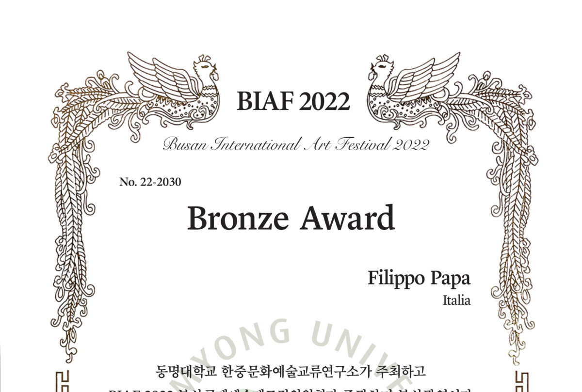 Filippo Papa winner of the Bronze Award International in South Korea